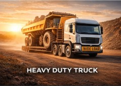 Heavy truck fleet on highway